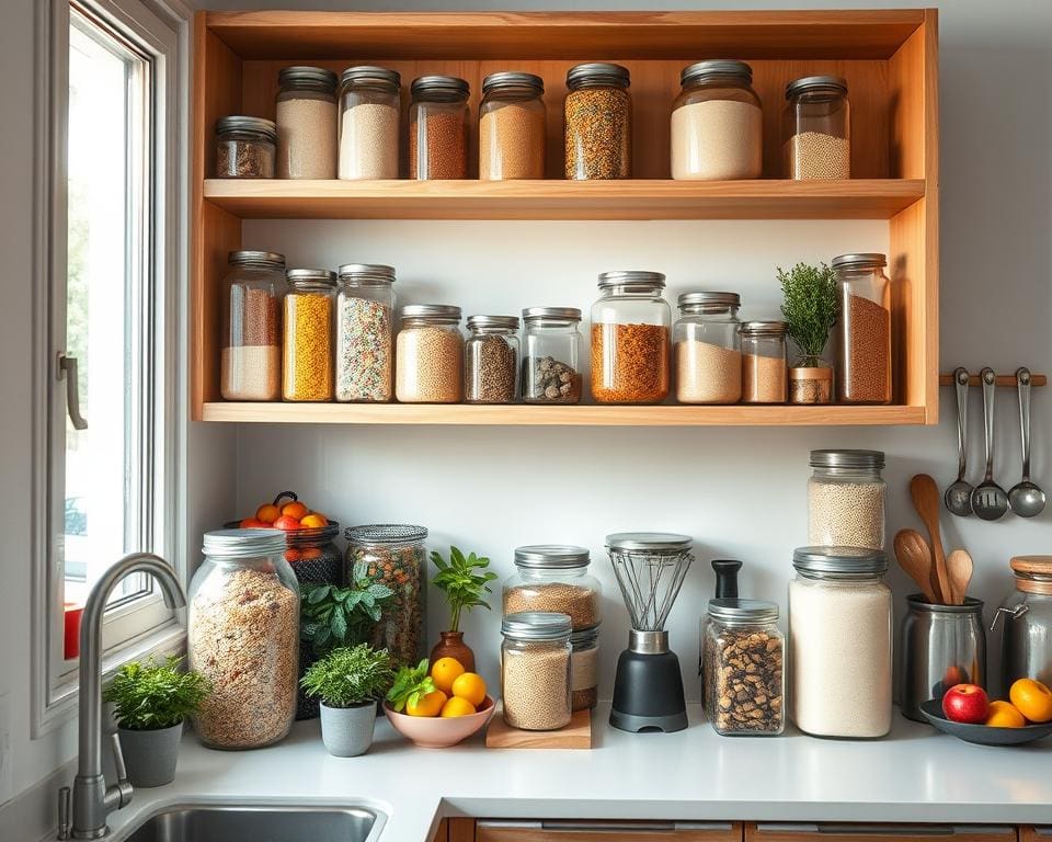 Glazen opbergpotten voor een nette en georganiseerde keuken