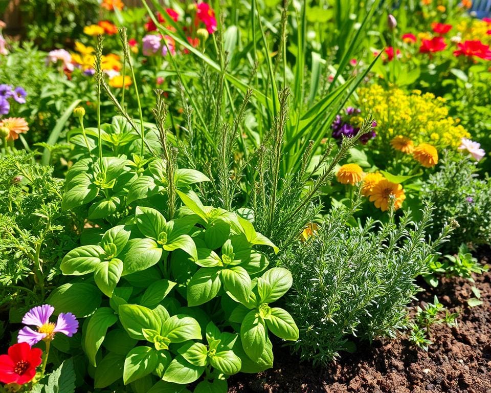 Goed groeiende kruidenplanten