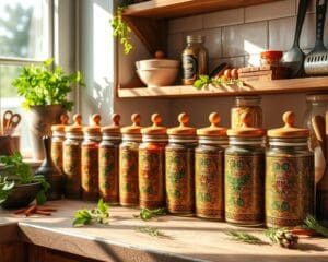 Kruidenpotten die smaak en decoratie in de keuken brengen