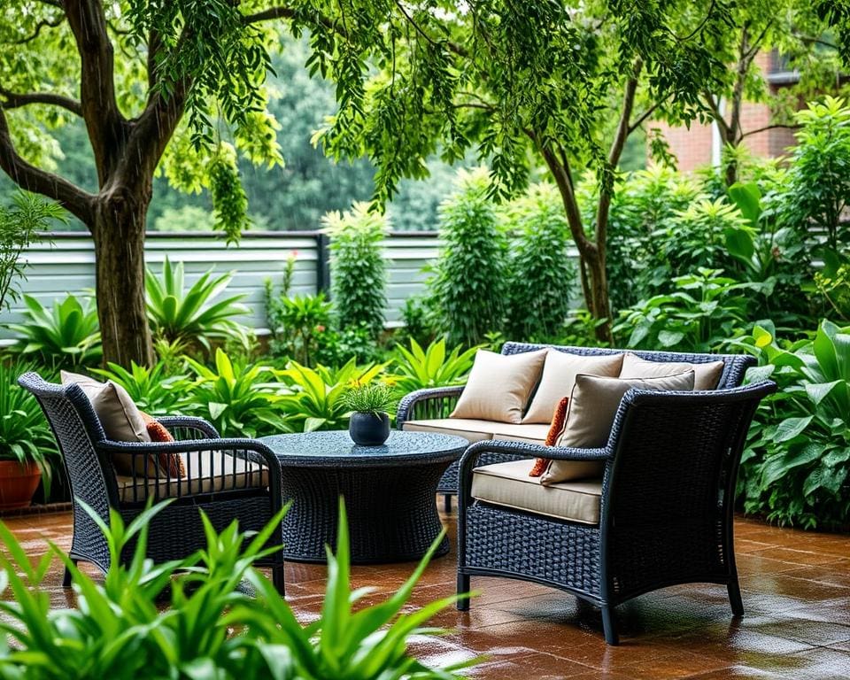 Tuinmeubels die bestand zijn tegen regen en wind