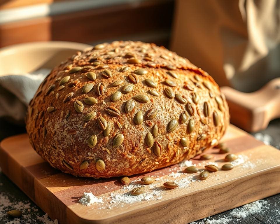 Ambachtelijk meergranenbrood met pompoenpitten