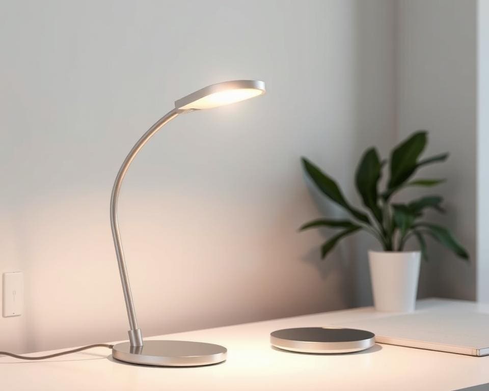 Design bureaulamp met buigzame arm