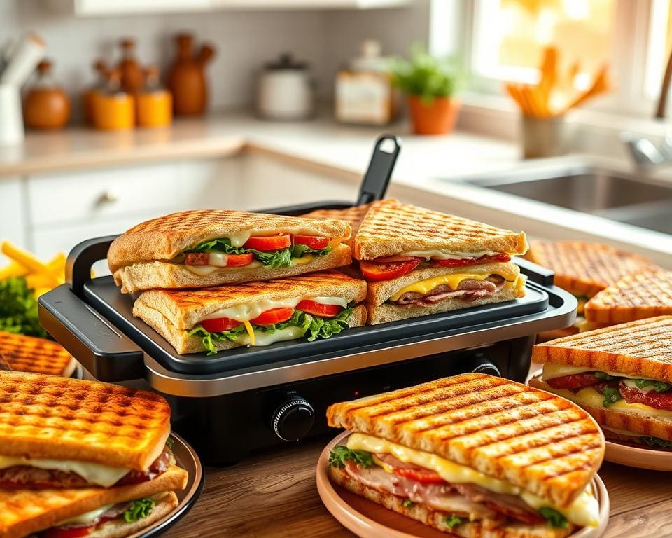 Elektrische panini-grills voor tosti’s voor lunch