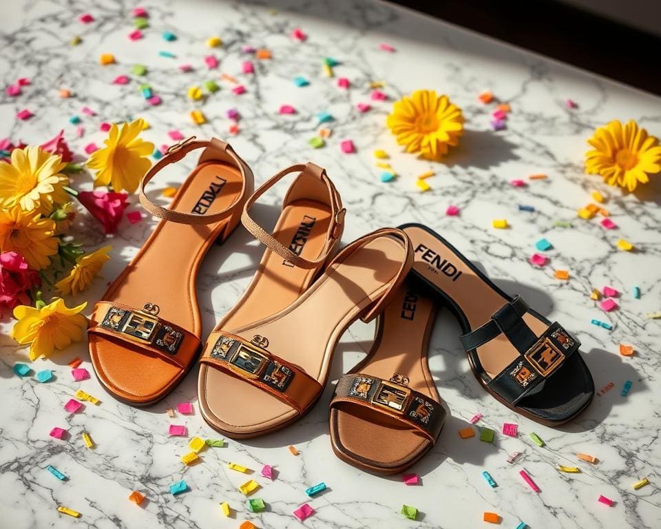 Fendi sandalen in luxe en speelsheid