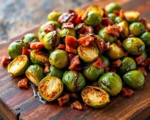 Geroosterde spruitjes met spek en balsamico