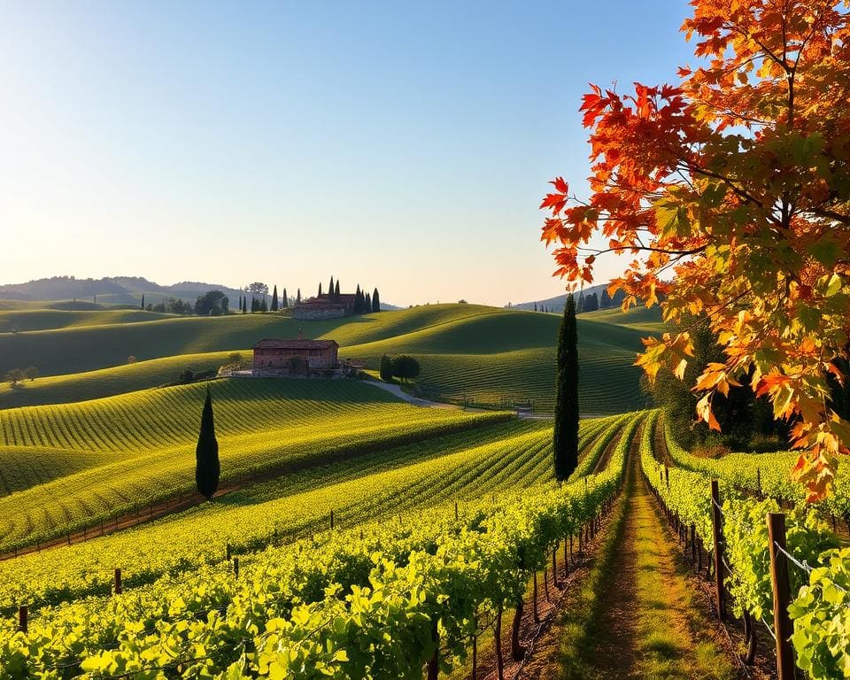 Reizen door de schilderachtige wijngaarden van Toscane