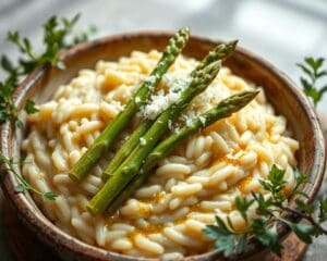 Romige risotto met asperges en Parmezaanse kaas