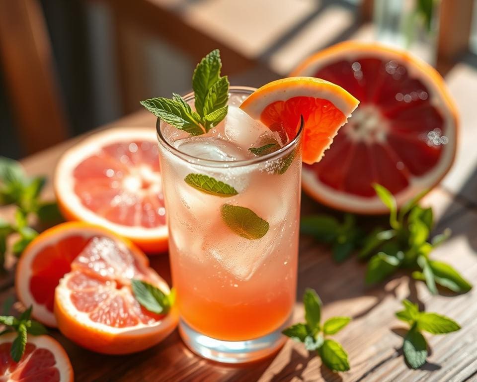 Sparkling Grapefruit Fizz met een vleugje munt