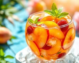 Sparkling Peach Sangria met zomers fruit