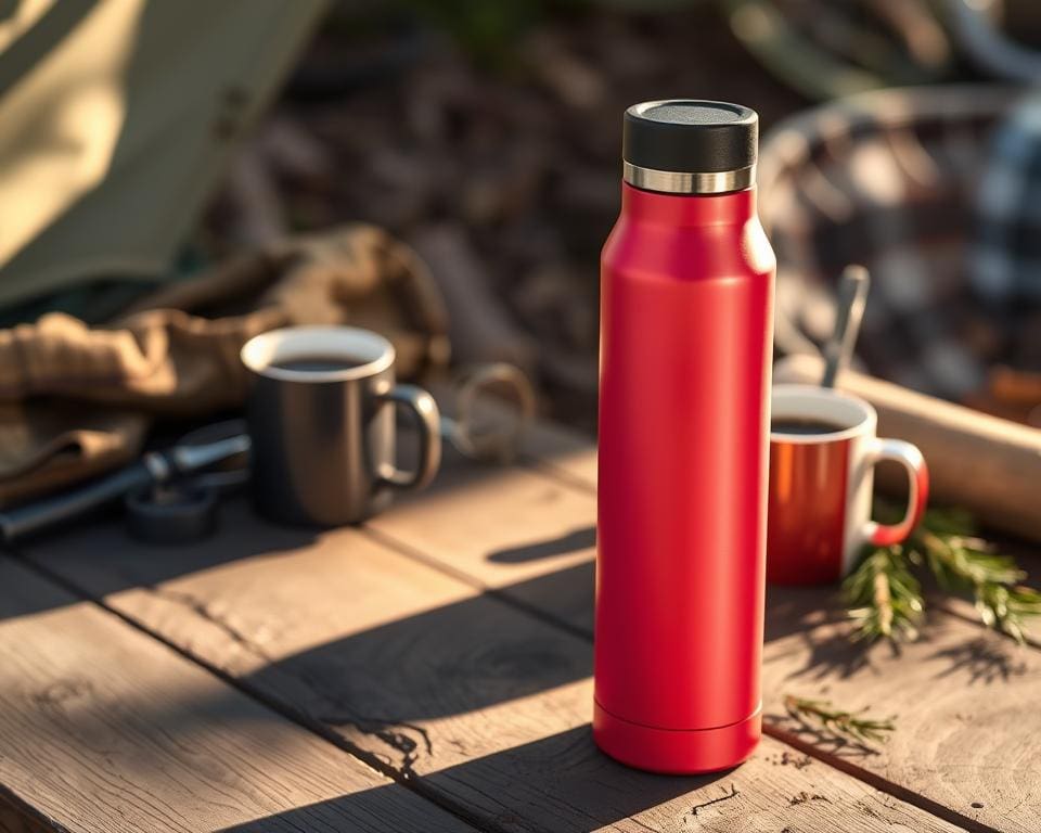 Thermosflessen met een drukknop voor eenhandig schenken