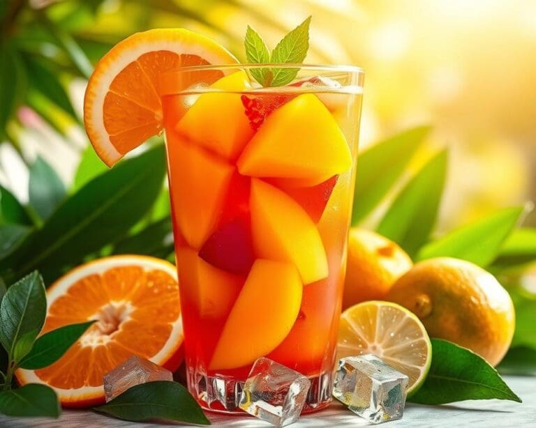 Tropische Sangria met mango en citrusvruchten