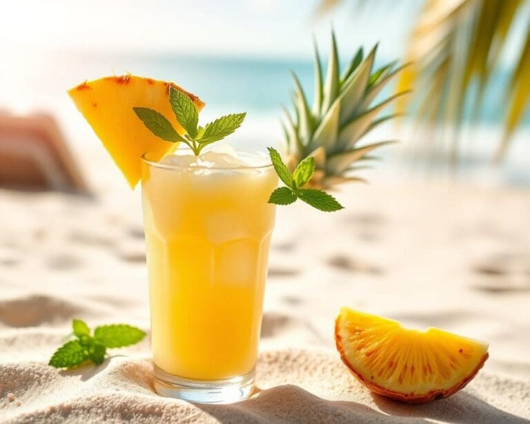 Verfrissende ananas-kokosmocktail voor zomerdagen