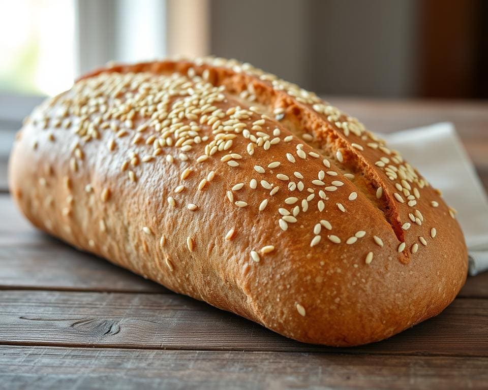 Volkoren speltbrood met sesamzaadjes