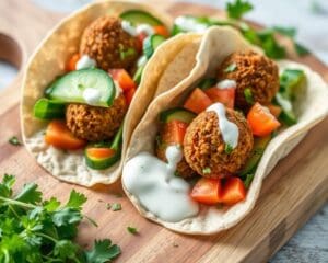 Volkoren wraps met falafel en frisse tzatziki