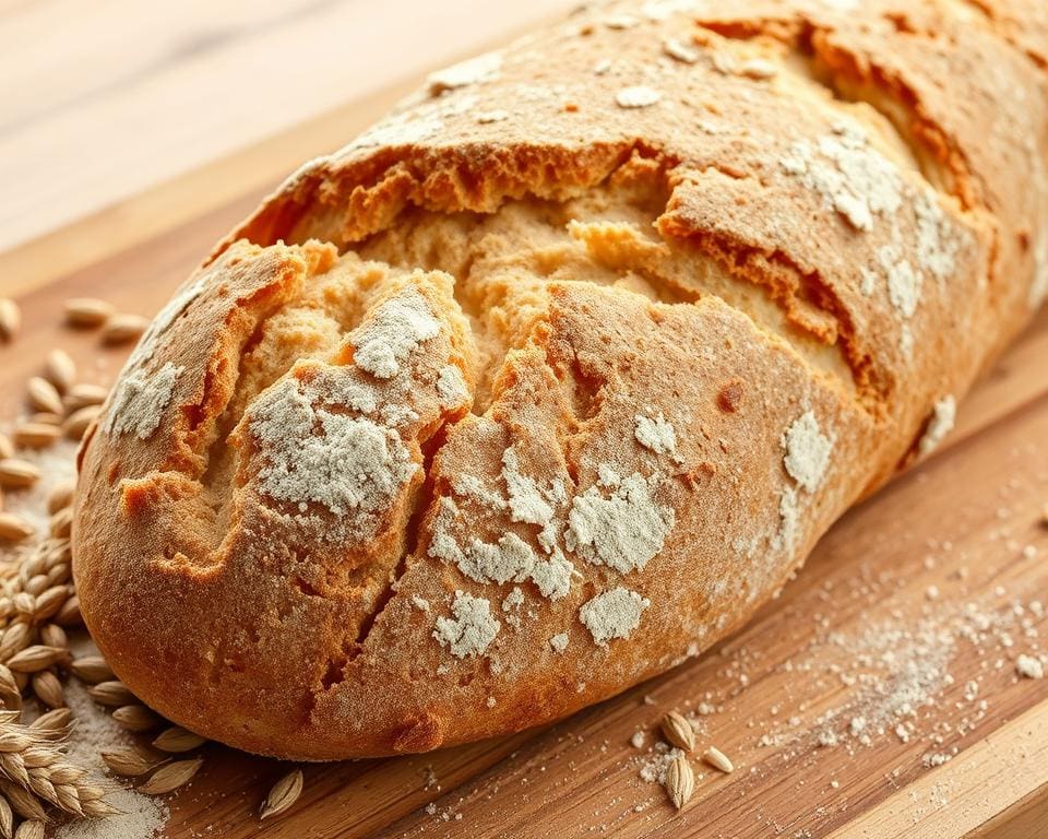 Volkoren zuurdesem stokbrood met een knapperige korst