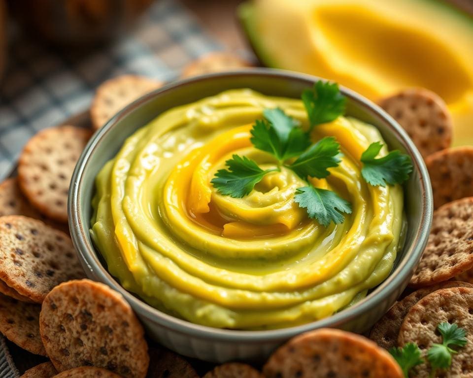 avocado mango in dip