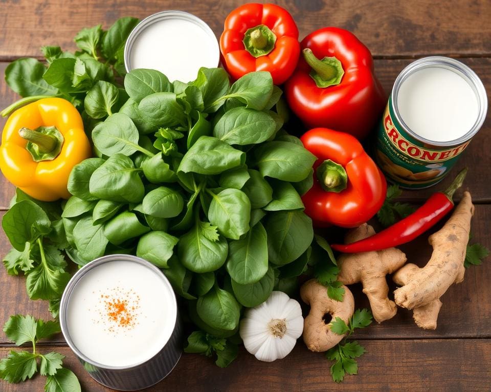 ingrediënten voor vegetarische curry