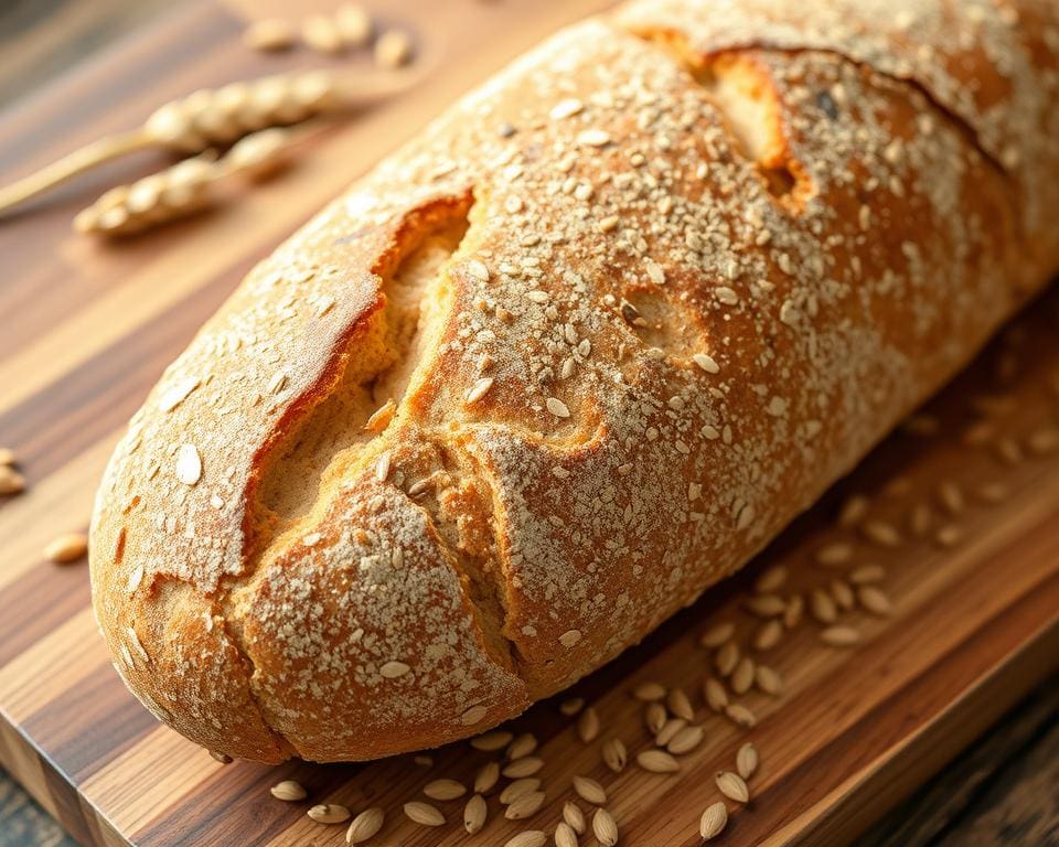 volkoren zuurdesem stokbrood met een knapperige korst