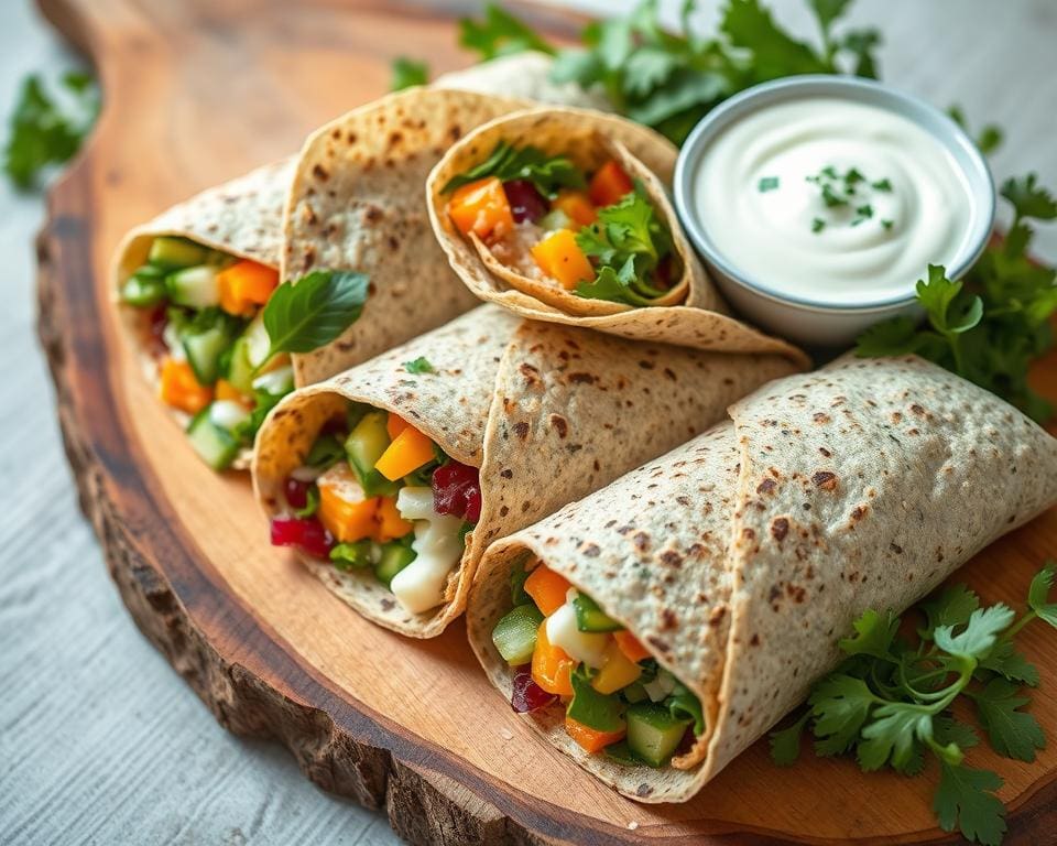 yoghurtsaus met volkoren wraps