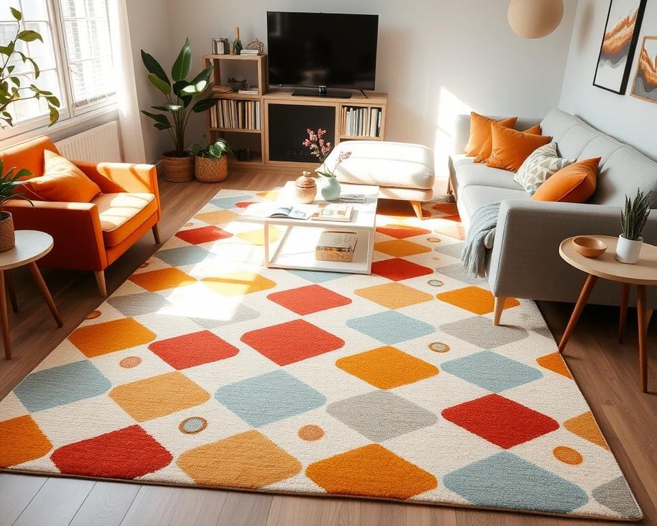 Design vloerkleed met speels patroon: een warme toevoeging