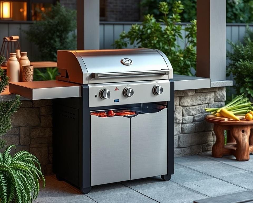Elektronische barbecue met rookvrij design
