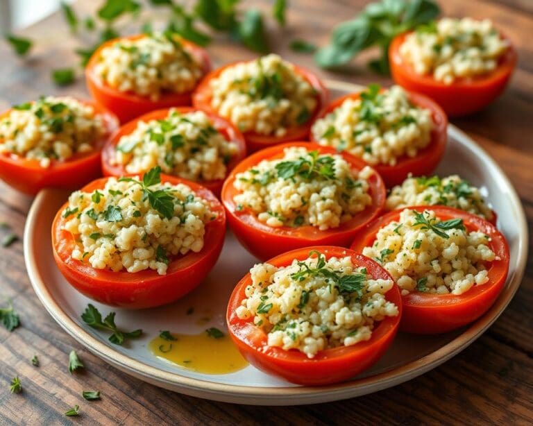 Gevulde tomaten met couscous en verse kruiden