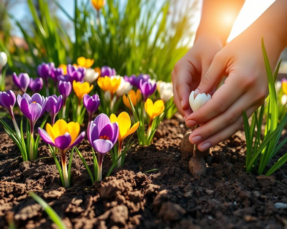Hoe plant je krokussen voor een kleurrijk gazon?