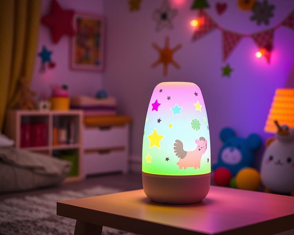 Kinderlampen met een interactieve lichtkleurmodus
