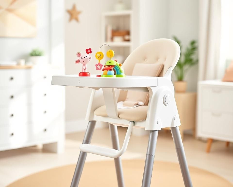 Kinderstoelen met een verwijderbare speelgoedtray