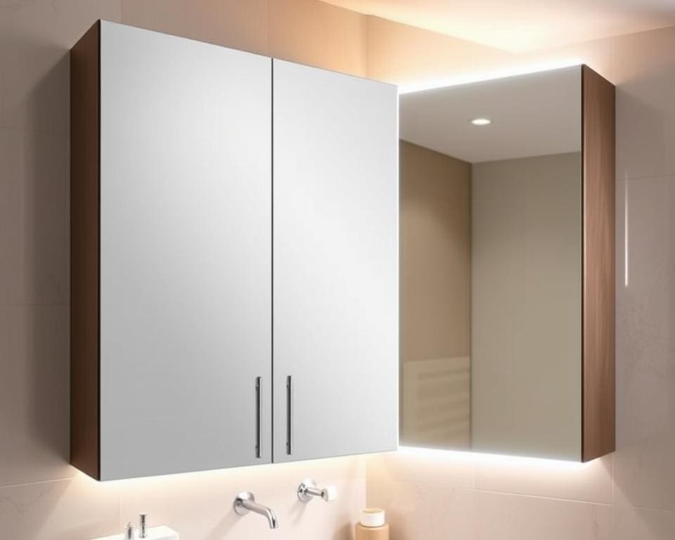 Luxe badkamerkast met ingebouwde spiegelverlichting