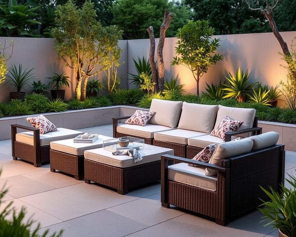 Luxe loungeset met verstelbare rugleuningen
