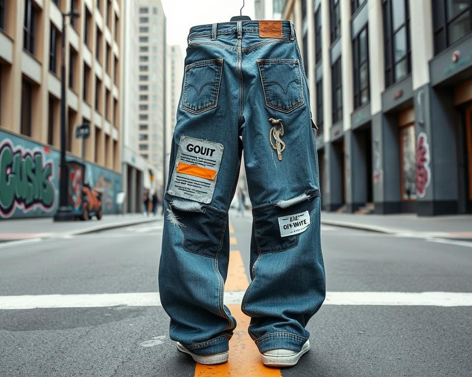 Off-White oversized jeans: Streetwear met een gedurfde uitstraling