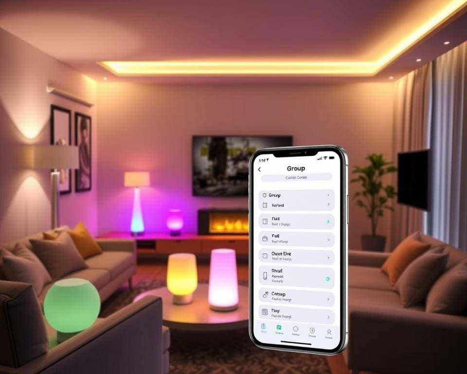 Slimme lampen met groepsbediening via app