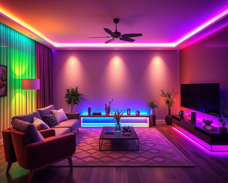 Slimme verlichting met RGB-kleurinstellingen