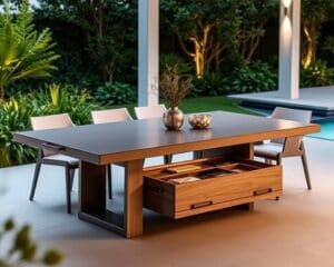 Tuintafels met een geïntegreerde opbergfunctie