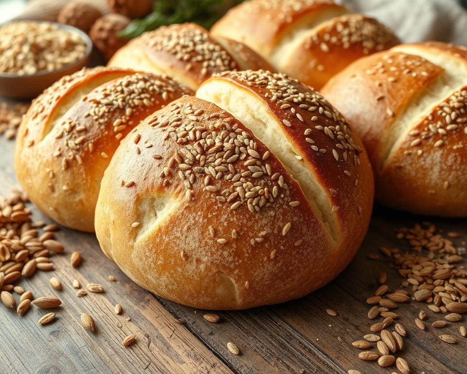 Volkoren zuurdesembroodjes met sesam en lijnzaad