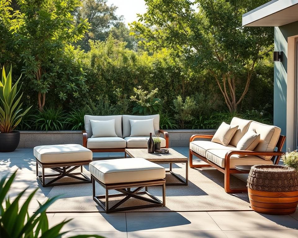 luxe loungeset met verstelbare voetenbankjes