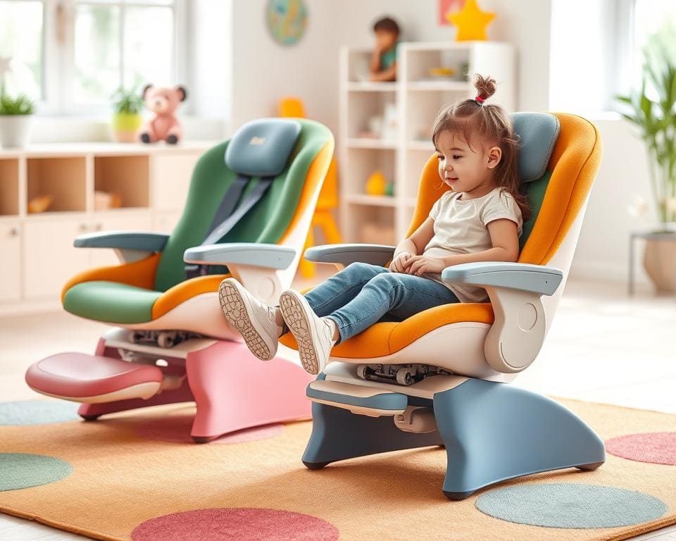 Kinderstoelen met een ingebouwde voetensteun