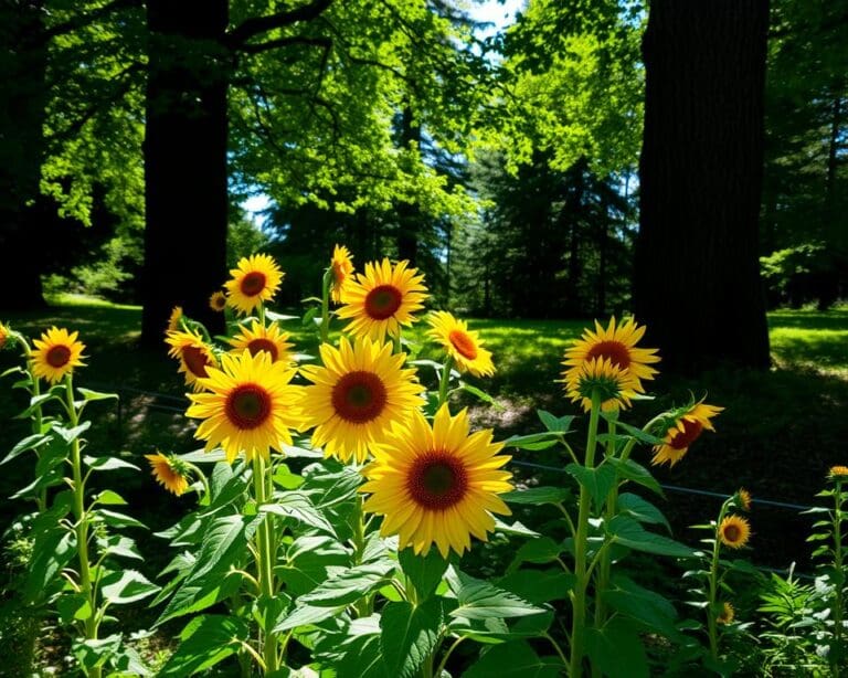 Kun je zonnebloemen kweken in schaduwrijke tuinen?