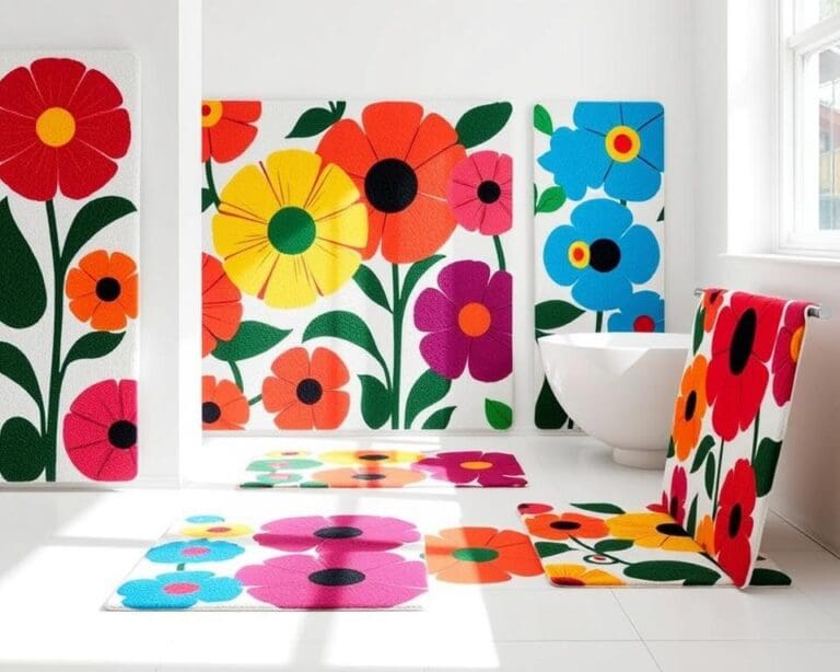 Marimekko-badmatten: kleurrijk Fins textiel