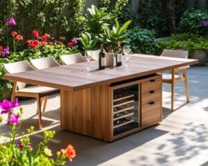 Tuintafels met een geïntegreerd wijnkoelvak