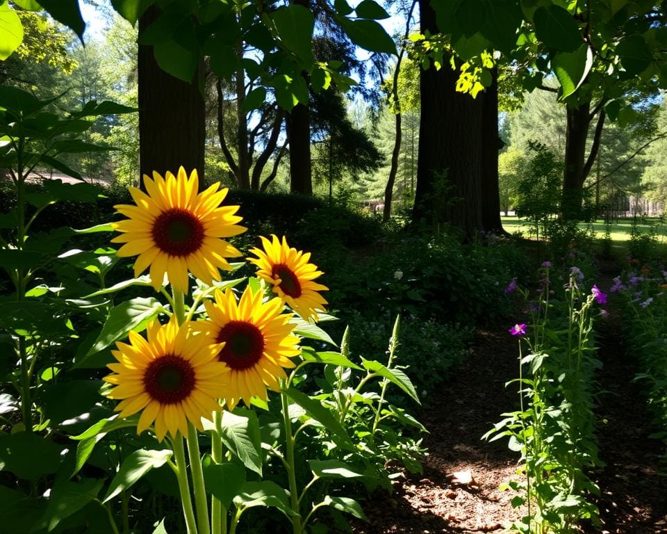 kun je zonnebloemen kweken in schaduwrijke tuinen?