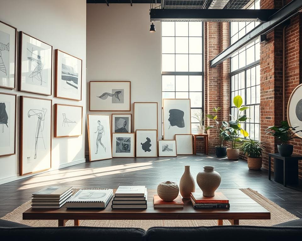 kunst in loft decoratie