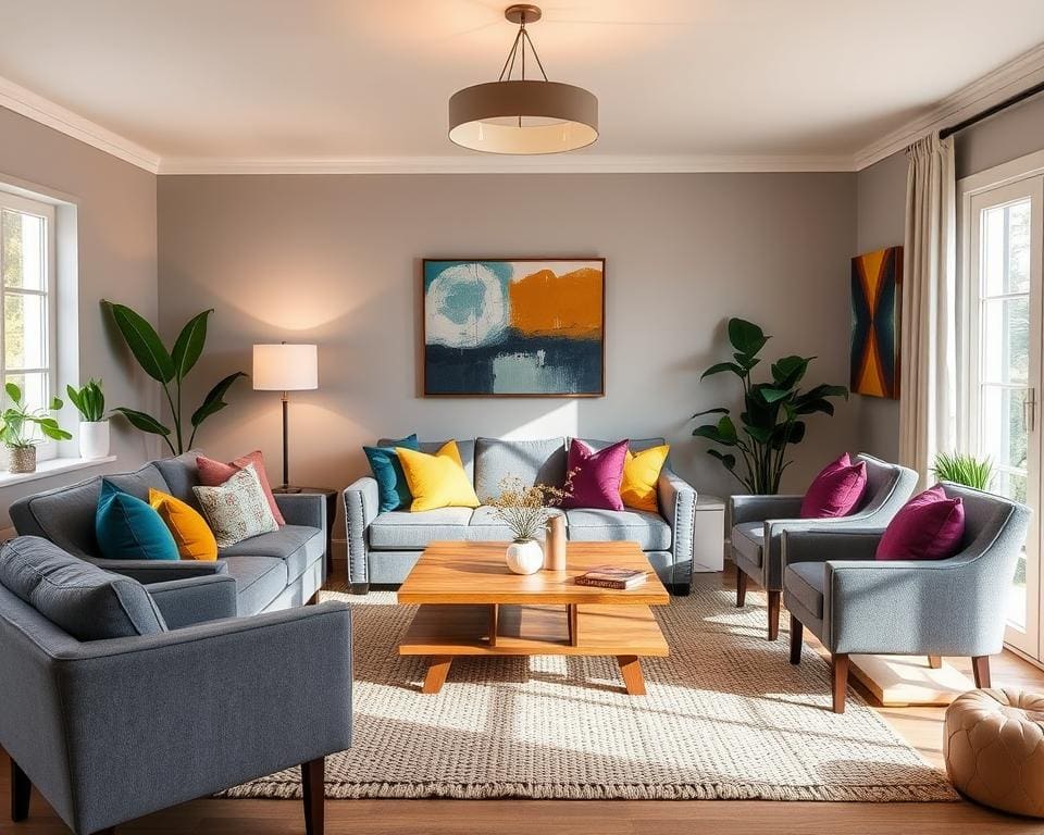 Tips voor kleuraccenten in een grijs interieur