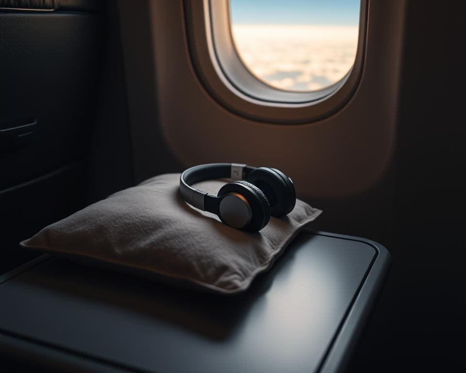 nekkussens en noise-cancelling koptelefoons voor lange vluchten