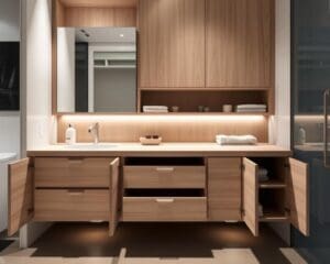 Welke badkamermeubels bieden slimme opbergruimte?