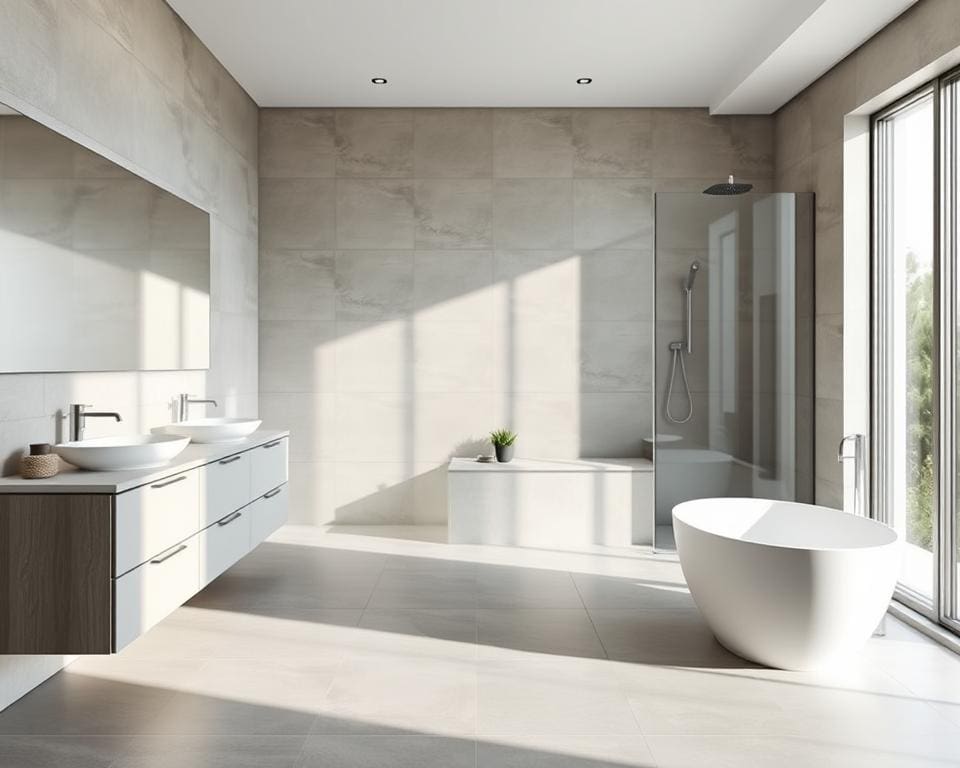 Welke badkamertegels zijn modern en onderhoudsvriendelijk?