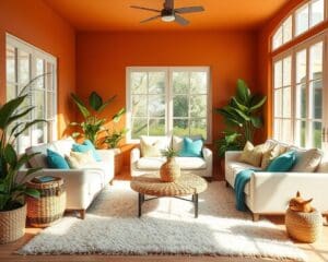 Welke kleuren geven je woonkamer een zomerse uitstraling?