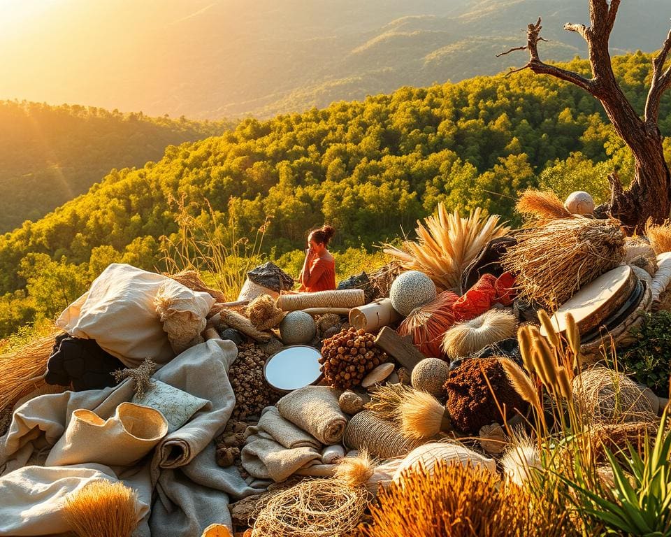 Welke materialen verbinden mens en aarde?