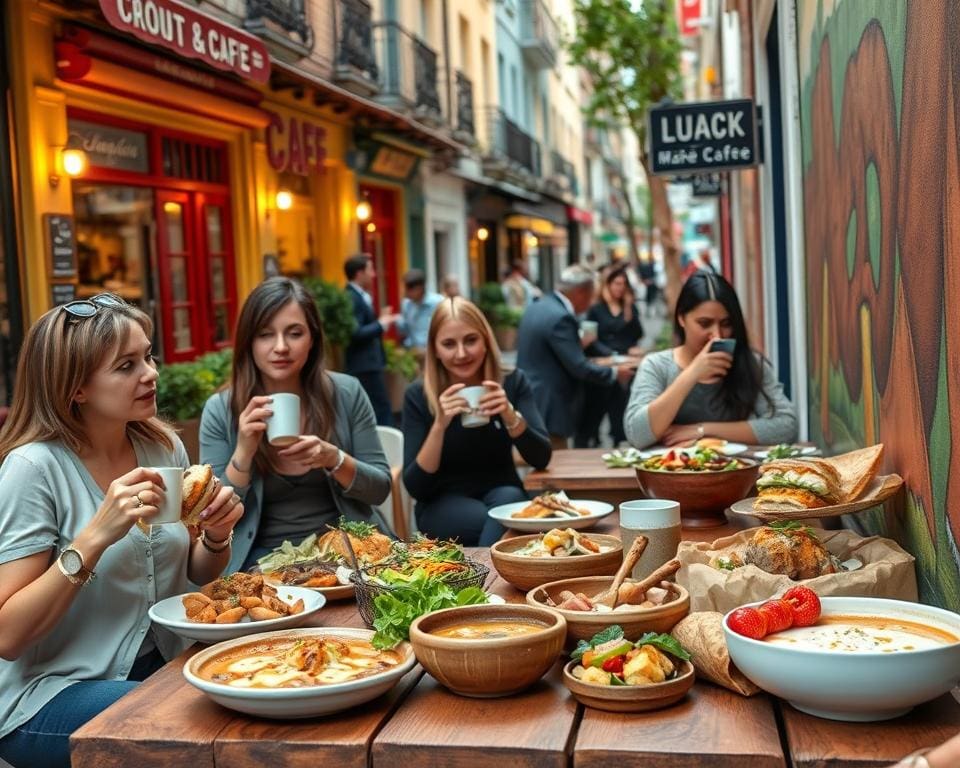 Wat zijn populaire lunchspots voor foodies?
